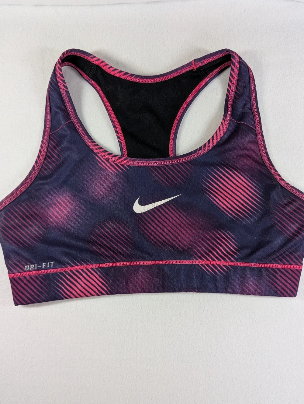 Nike Women's Dri-FIT Sports Bra - Pink and Navy